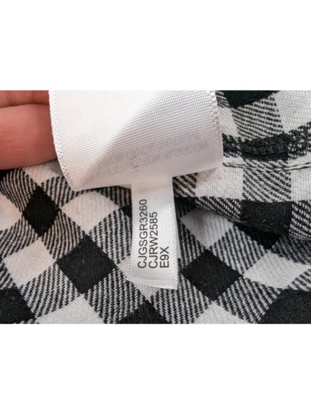 Calvin Klein Women Small Flannel Shirt Black White Plaid Long Sleeve Button Down - Picture 7 of 11